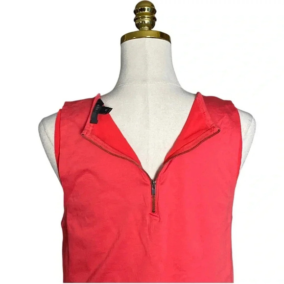J CREW | Coral Double Layer Ruffle Hem Cotton Sleeveless Tank Top Size M - Picture 6 of 10